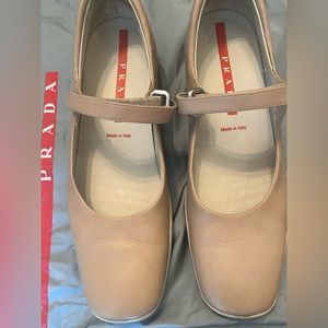 Original leather Prada Mary Jane Loafers with bag